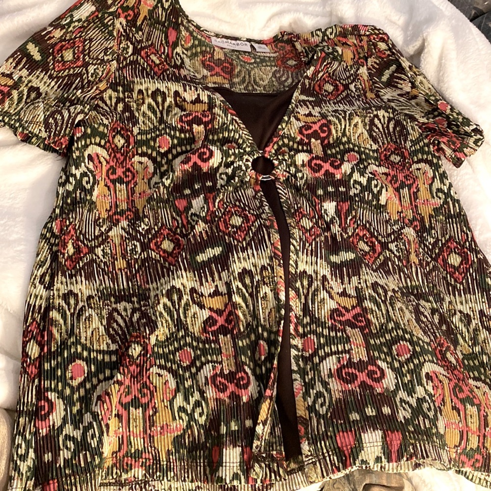 Nice Sag Harbor size 1X accordion, pleated top